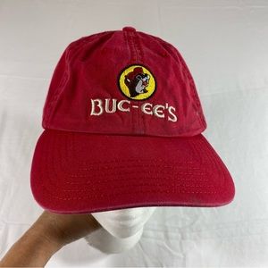 Otto Buc’ees Red Ball Cap One Size Snap Closure Face Buc’ees on the fron…